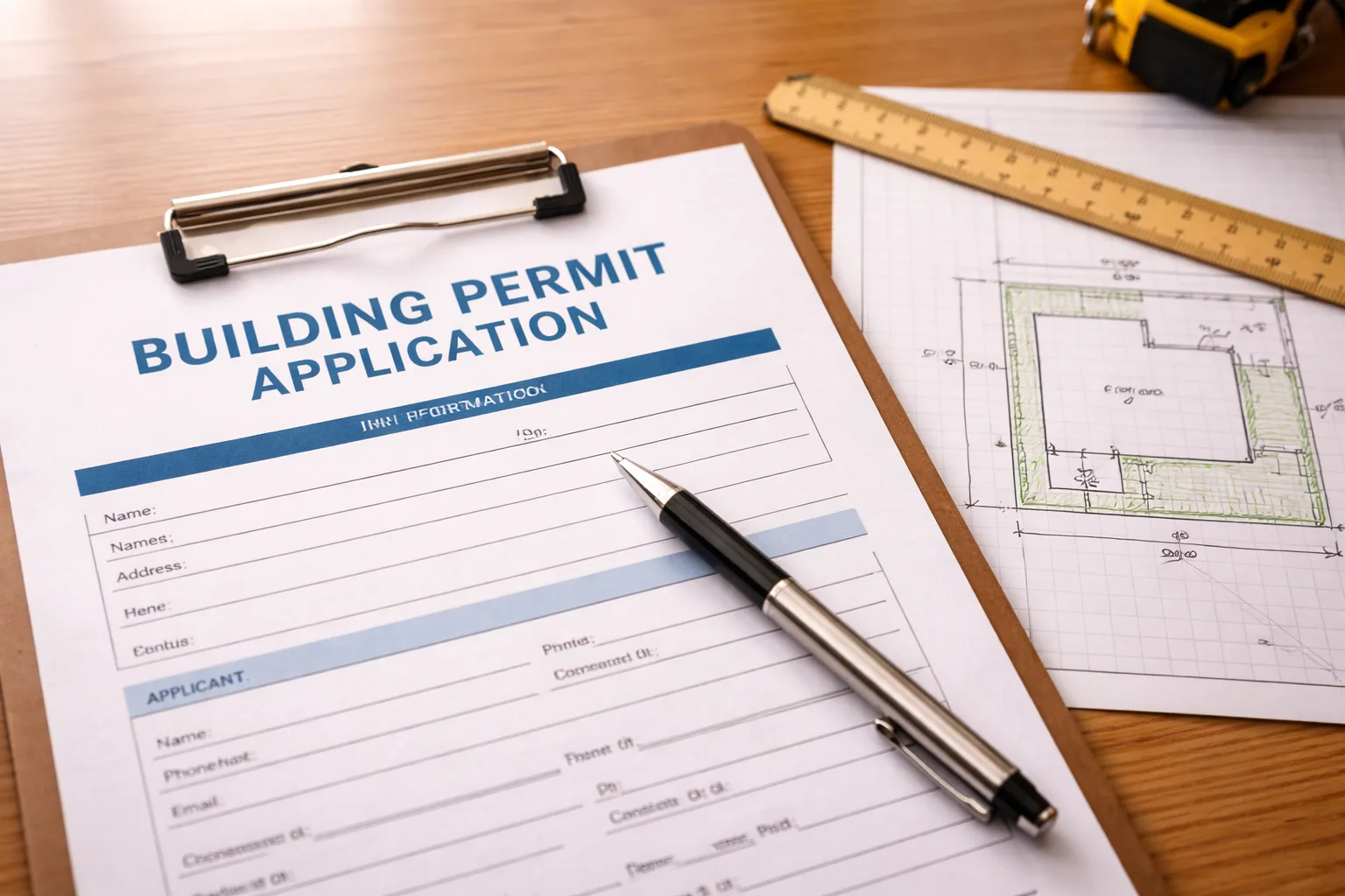 Building permit paperwork for Ohio fence installation